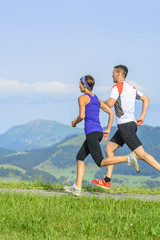 zusammen beim Joggen