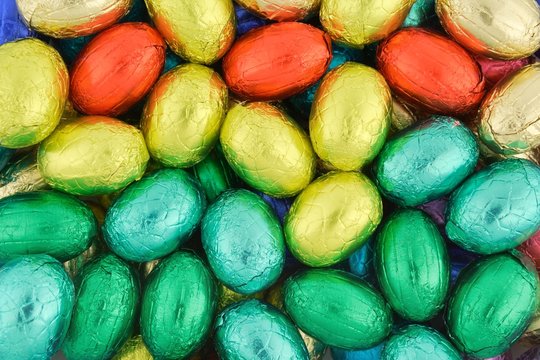 arrangement of colorful Easter Eggs