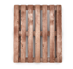 Old wooden shipping pallet front view