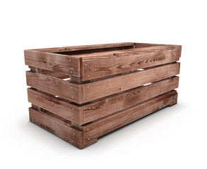 Wooden box isolated on white background