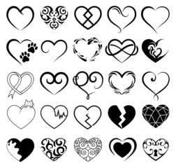 Vector hearts set