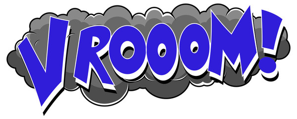 Vrooom - Comic Expression Vector Text