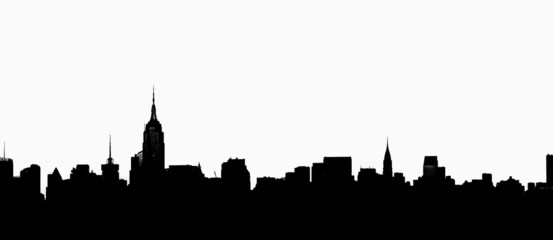 Naklejka premium Panoramę Nowego Jorku w profilu