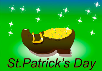 leprechaun shoes with gold © tallars