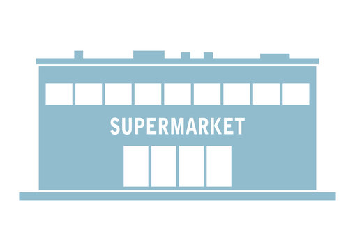 Supermarket vector icon on white background