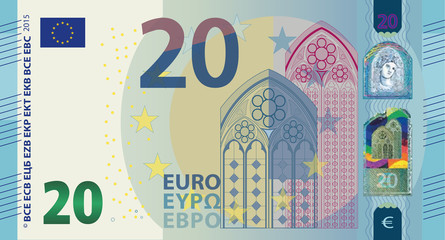 New Euro 20 Vector - obrazy, fototapety, plakaty