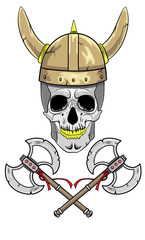 Skull Viking helmet with horns.