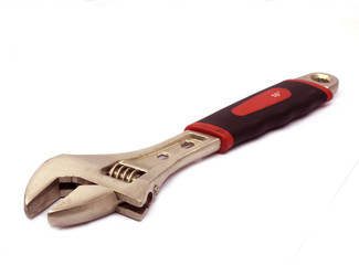 Adjustable wrench isolated on white background