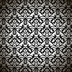 Elaborate Black Forged Pattern on White Background