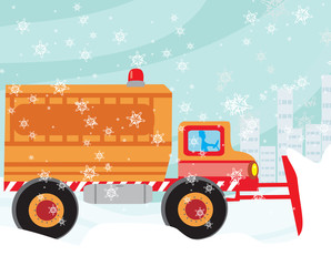 Snowplough during operation.