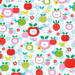 apples and strawberries pattern