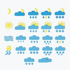 Set of Minimalistic Weather Icons