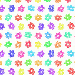Sketchy Rainbow Flower Pattern