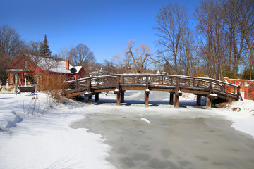 Frozen river in Michigan state park