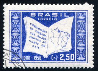 Map of Brazil and Open Book