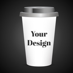Disposable coffee cup isolated. Vector illustration
