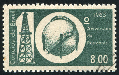 Oil Derrick and Storage Tank