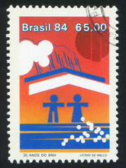 Couple sheltered from rain