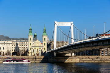 Fototapeta na wymiar Elisabeth Bridge of Budapest, Hungary