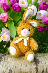 Osterkarte - kleiner Stoffhase