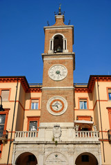 Fototapeta na wymiar Italy, Rimini, clock tower in tre martiri square