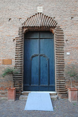 Fototapeta na wymiar Italy, Rimini, central medieval fortress old door.