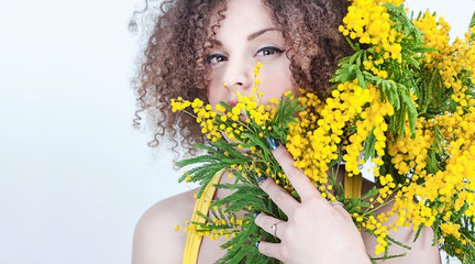 Beautiful sensual woman mimose