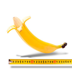 Large banana and measuring tape
