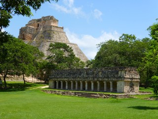 Fototapeta na wymiar General view of Uxmal in Mexico