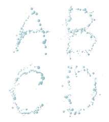 Letters made with the drops of paint