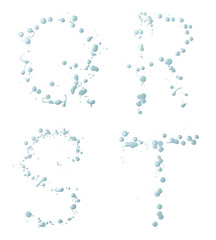 Letters made with the drops of paint