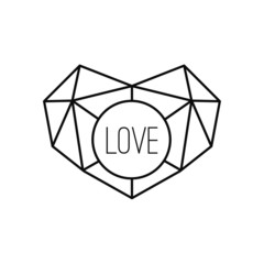 Geometric heart background with lines