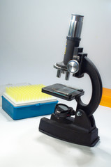 The microscope on a white background.