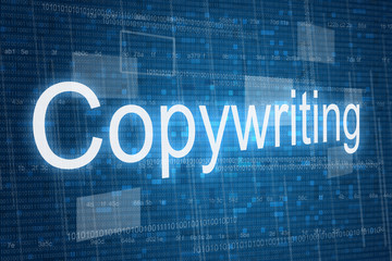 Copywriting word on digital background