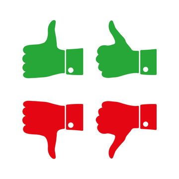 Icons thumbs  up and down, vector illustration