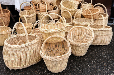 Traditional handmade wicker baskets