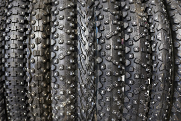 New winter bicycle tires with different tread