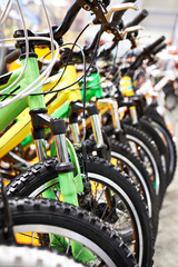 Fototapeta na wymiar Bikes on bicycle parking