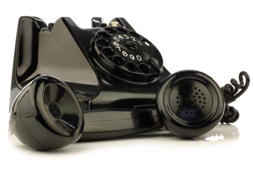 vintage bakelite telephone on a white background