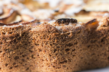 Texture macro of a cake