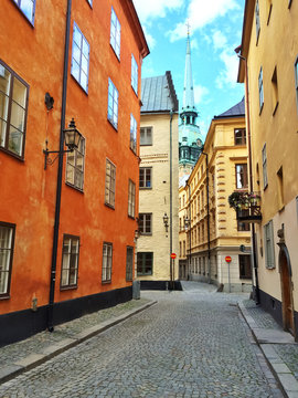 Colorful buildings in the old center of Stockholm