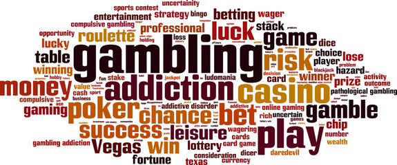 Obraz premium Gambling word cloud concept. Vector illustration