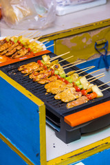 hot barbeque chicken and pork