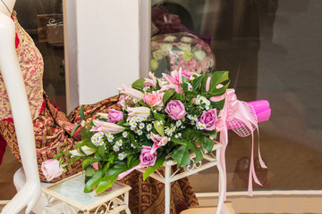 Beautiful bouquet of pink roses