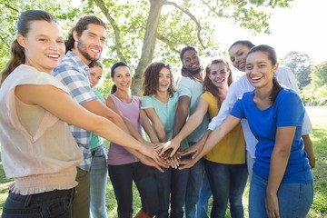 Happy friends in the park