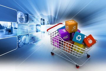 application icon concept in trolley
