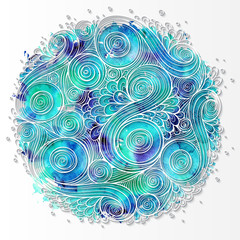 Doodle 3D White Paper Pattern.