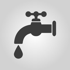 The tap water icon. Water symbol. Flat