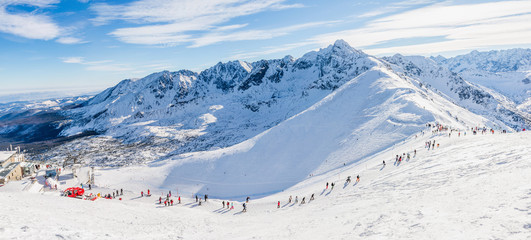 Winter in Tatras, on the top of Kasprowy Wierch - panorama - obrazy, fototapety, plakaty