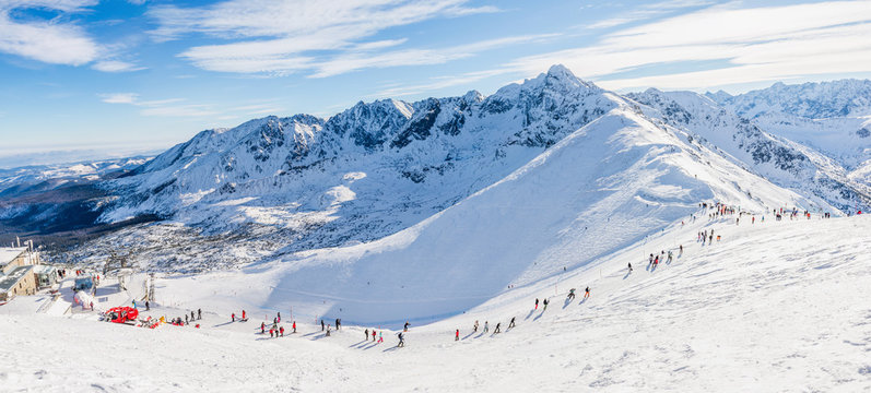 Winter in Tatras, on the top of Kasprowy Wierch - panorama